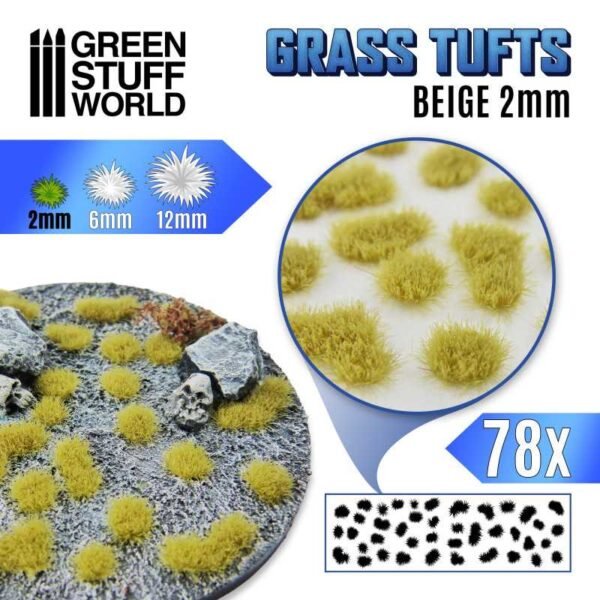 Ciuffi Erba Autoadesivi 2mm BEIGE