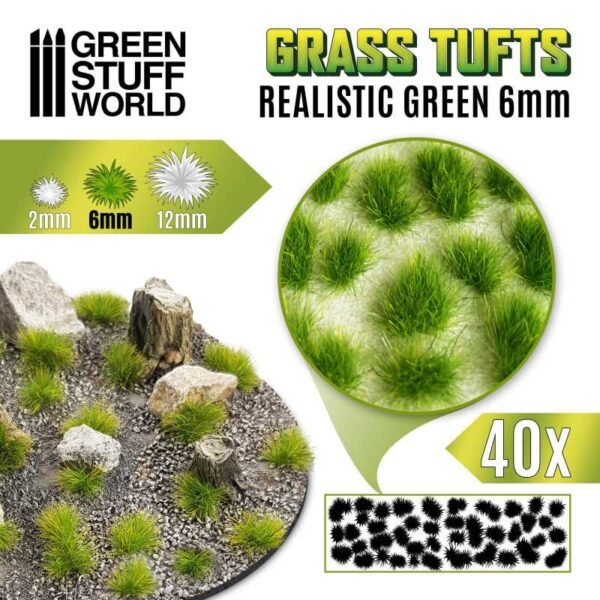 Ciuffi Erba Autoadesivi 6mm VERDE REALISTICO