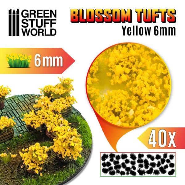 Ciuffi con Fiore Autoadesivi 6mm FIORI GIALLI