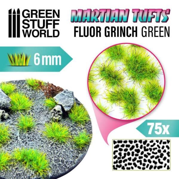 Ciuffi Erba Alieni 6mm FLUOR GRINCH GREEN