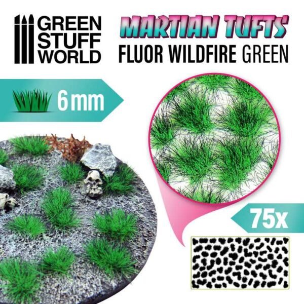 Ciuffi Erba Alieni 6mm FLUOR WILDFIRE GREEN