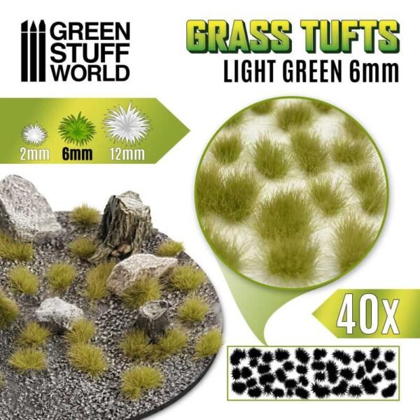 Ciuffi Erba Autoadesivi 6mm VERDE CHIARO
