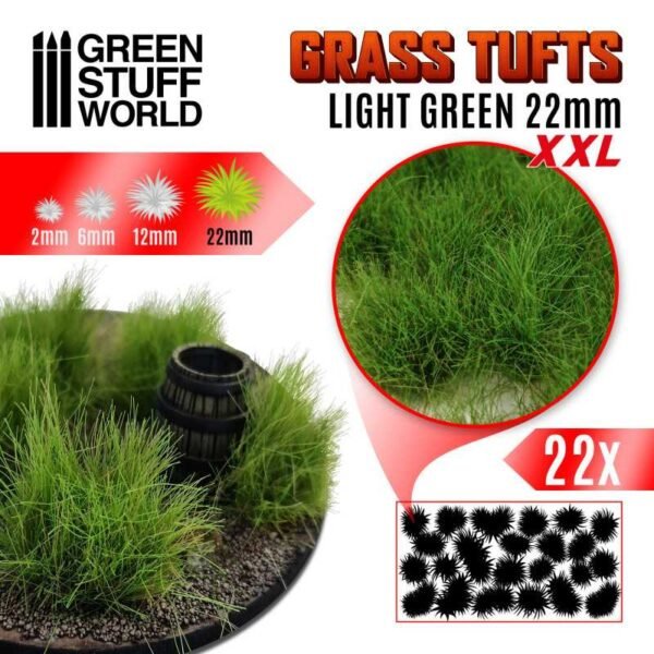 Ciuffi Erba XXL Autoadesivi 22mm VERDE CHIARO