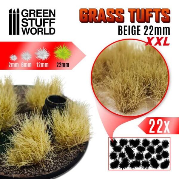 Ciuffi Erba XXL Autoadesivi 22mm BEIGE