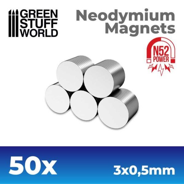 Magneti Neodimio 3x0'5mm - 50 unità (N52)