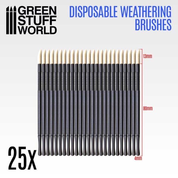 25x Pennelli Weathering Usa e Getta