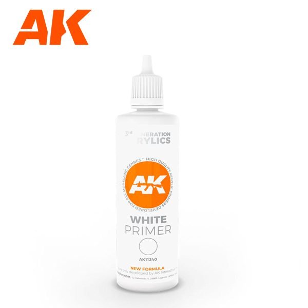 White Primer 100 ml - AK Interactive 3rd Gen.