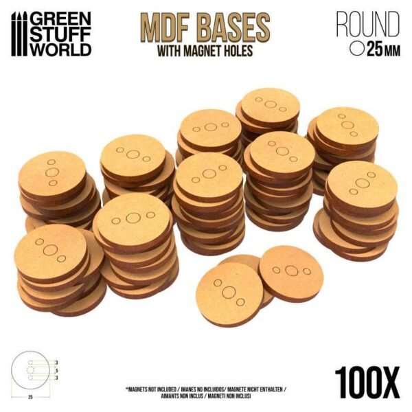 Basette MDF - Tonde 25 mm (Pack x100)