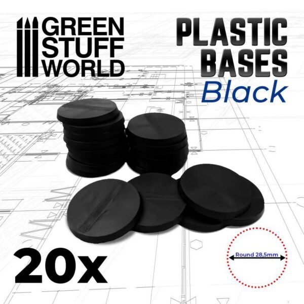 Basette in Plastica - Tonde 28.5mm NERO