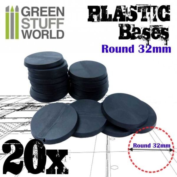 Basette in Plastica - Tonde 32mm NERO