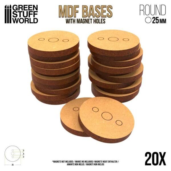 Basette MDF - Tonde 25 mm