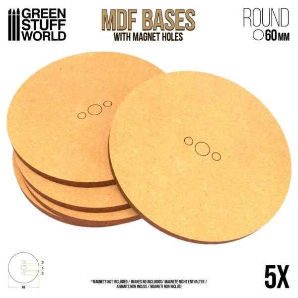 Basette MDF - Tonde 60 mm