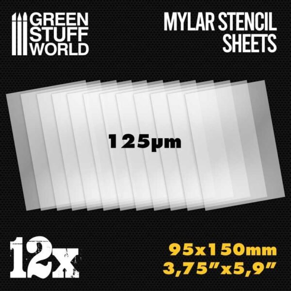 Fogli Stencil Mylar Piccoli x12