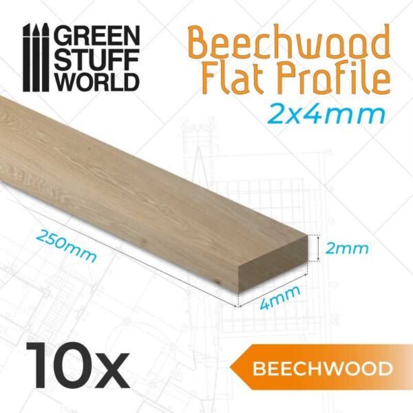Listello Piatto Legno di Faggio 4x250mm