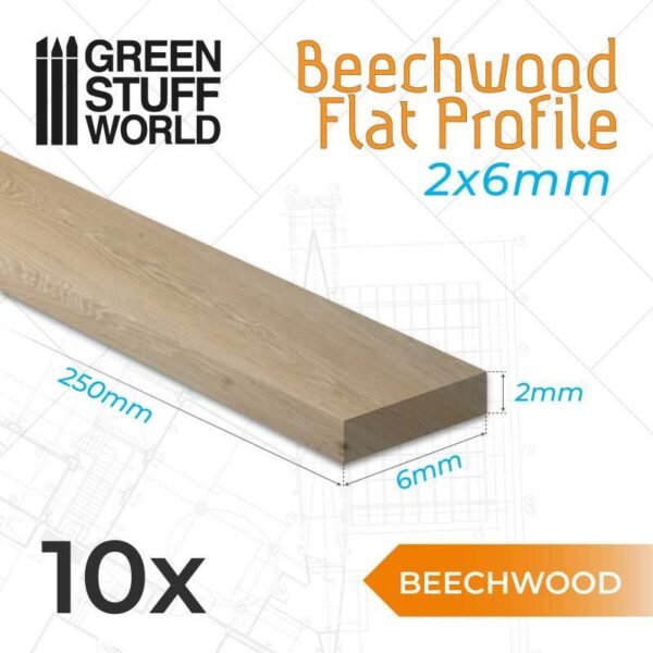Listello Piatto Legno di Faggio 6x250mm