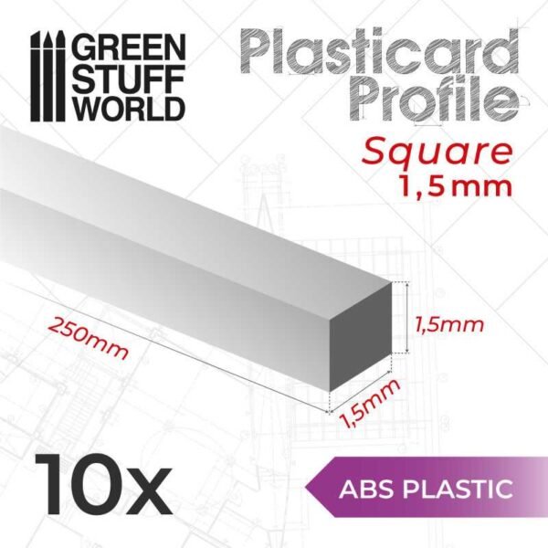 Barra Quadrata Plasticard 1.5mm