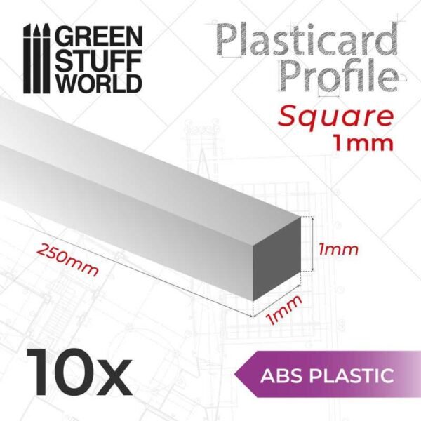 Barra Quadrata Plasticard 1mm