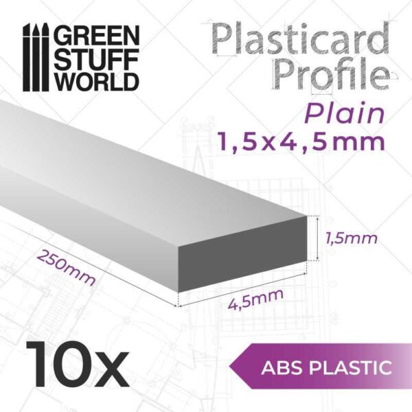 Listelli Piatti Plasticard 4.5mm