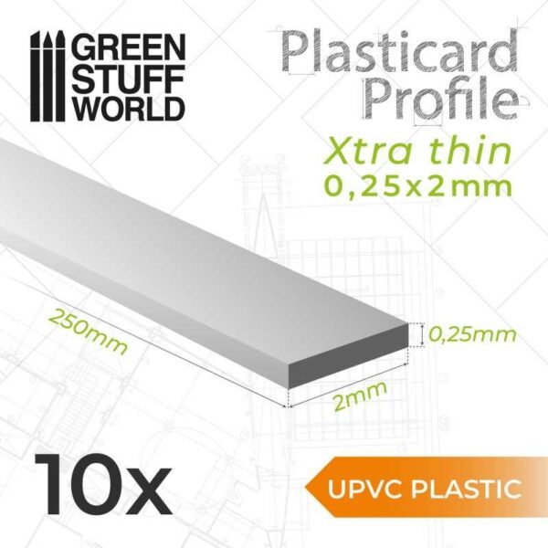Foglio Plasticard uPVC 0.25x2mm