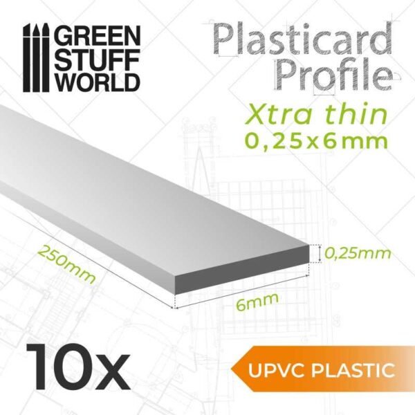 Foglio Plasticard uPVC 0.25x6mm