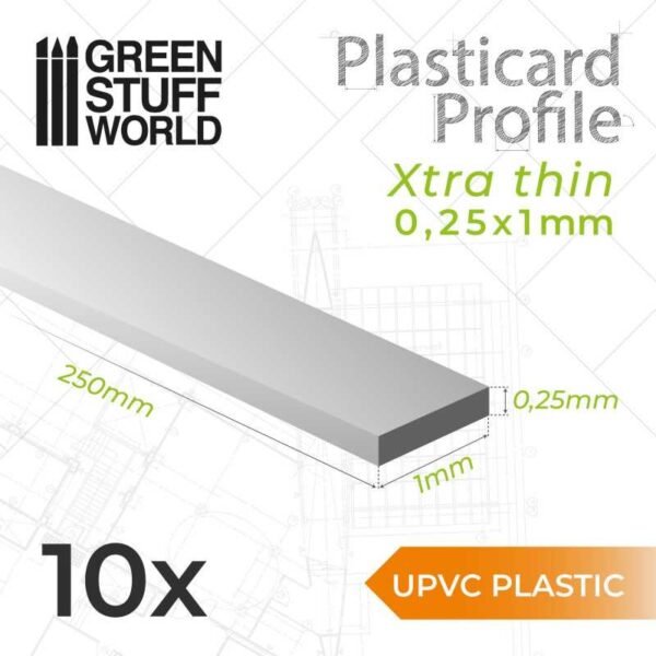 Foglio Plasticard uPVC 0.25x1mm