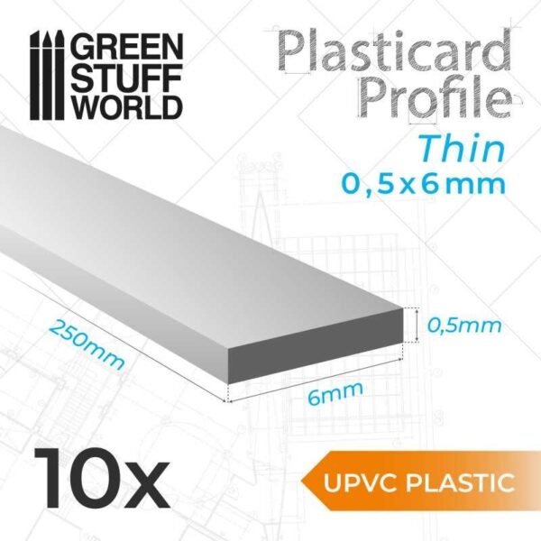 Foglio Plasticard uPVC 0.50x6mm
