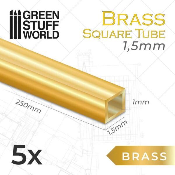 Tubi Quadrati in Ottone 1.5mm