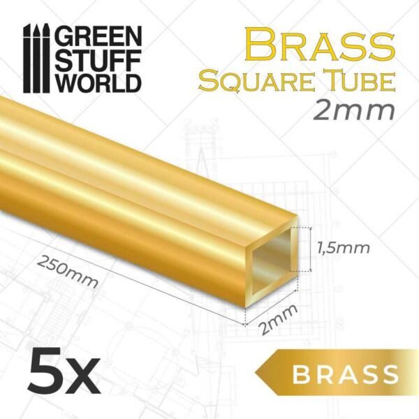 Tubi Quadrati in Ottone 2mm