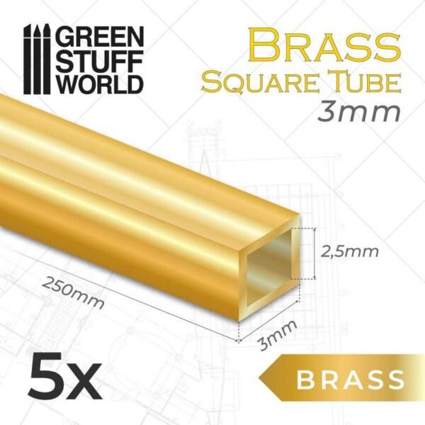 Tubi Quadrati in Ottone 3mm