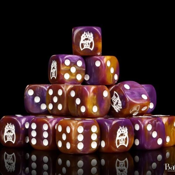 Old Dominion Faction Dice On Purple And Gold