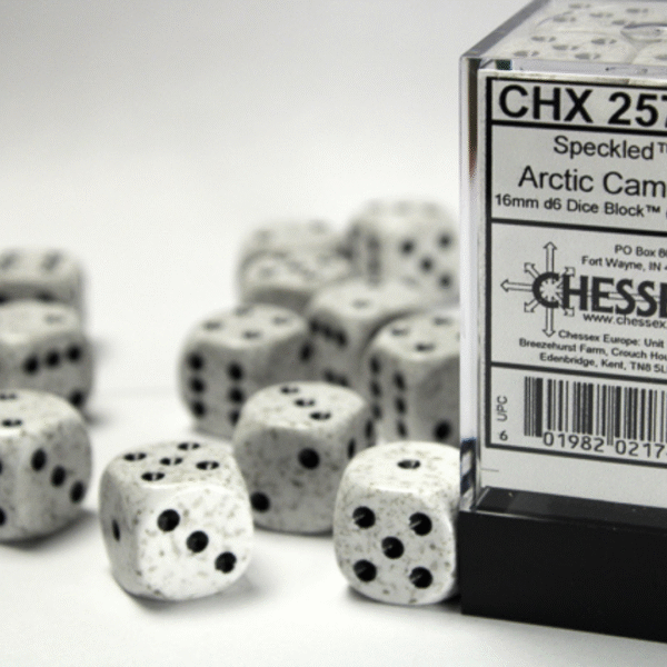 Set 12 Dadi D6 (16mm) Speckled Arctic Camo