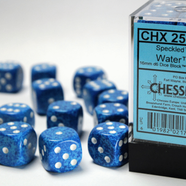 Set 12 Dadi D6 (16mm) Speckled Water