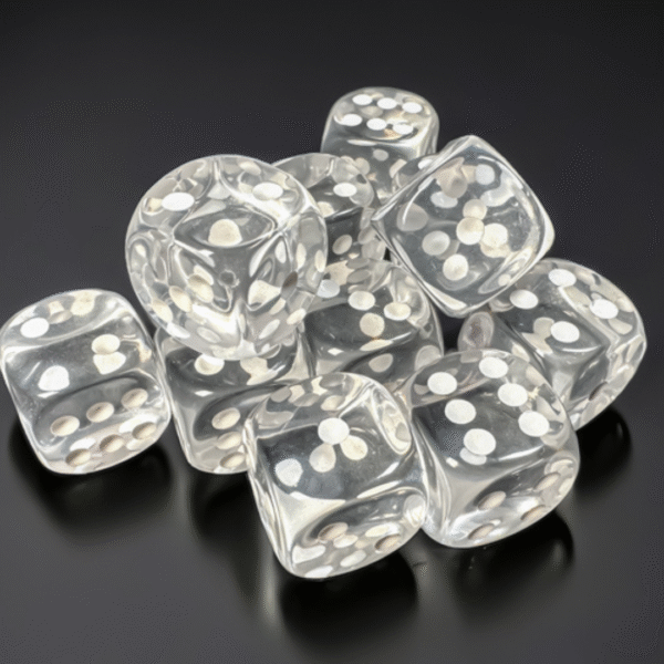 Set 12 Dadi D6 (16mm) Trasparenti Clear