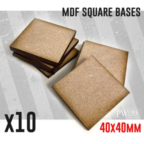 MDF Square Bases - 40x40mm x10 units