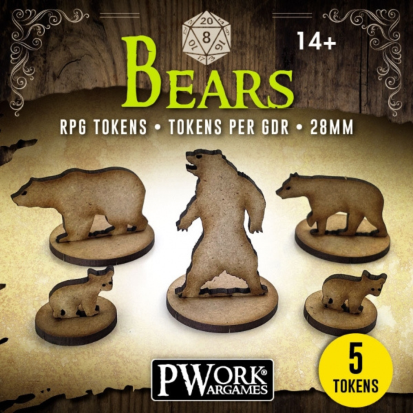 Bears - RPG tokens - Pwork Wargames