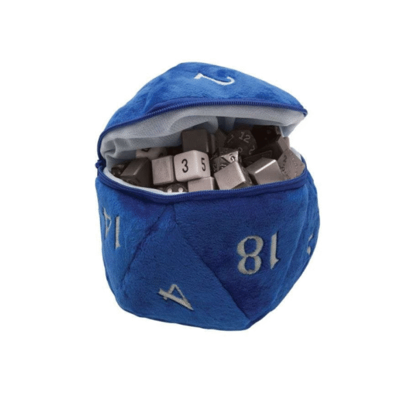 Borsa Peluche per Dadi - D20 Blu
