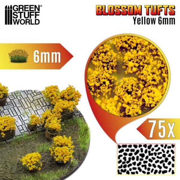 Ciuffi con Fiore - Tufts - 6mm - Fiori Gialli