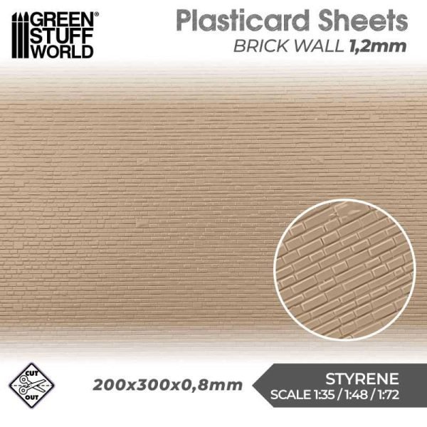 Foglio Plasticard - Muro di mattoni 1.2mm