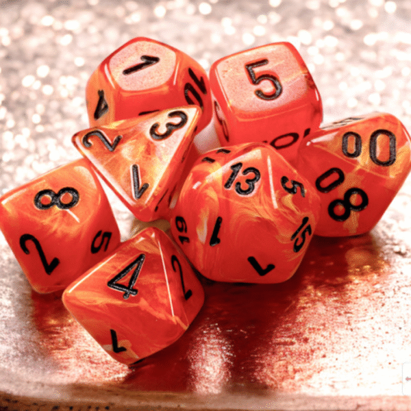 Chessex - Set da 7 Mini Dadi - Arancione/Nero