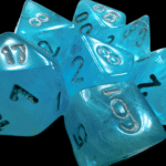 Chessex - Set da 7 Mini Dadi - Sky/Silver