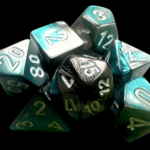 Chessex - Set da 7 Mini Dadi - Steel-Teal/White