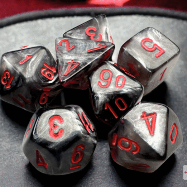 Chessex - Set da 7 Mini Dadi - Velvet Black/Red