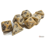 Marble Ivory/Black Polyhedral - Set da 7 Dadi Misti
