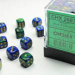 Set 36 Dadi D6 (12mm) - Gemini Blue-Green/Gold