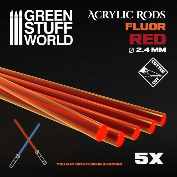 Barre Acriliche - Tonde 2,4 mm Fluor ROSSO-ARANCIONE