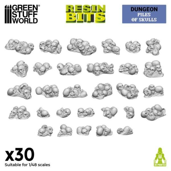 Set stampato in 3D - Pile di teschi 1:48