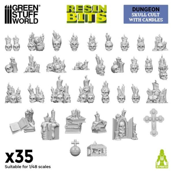 Set stampato in 3D - Teschi e candele 1:48