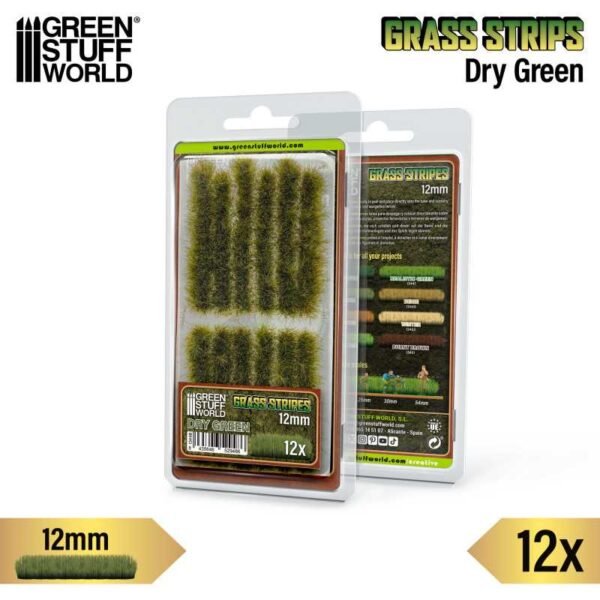 Strisce d'erba 12 mm - Verde secco