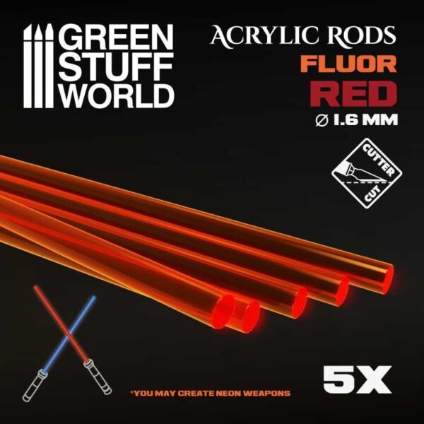 Barre Acriliche - Tonde 1,6 mm Fluor ROSSO-ARANCIONE