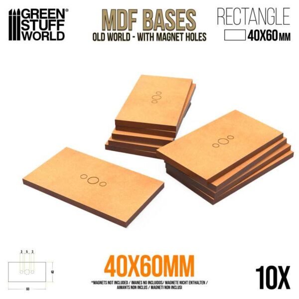 Basi MDF Old World - Rettangolari 40x60mm